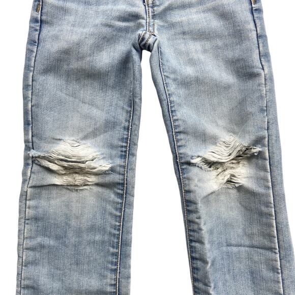 Girls 4 Slim Wide Leg Jeans Ripped Knees Distressed - Picture 5 of 9